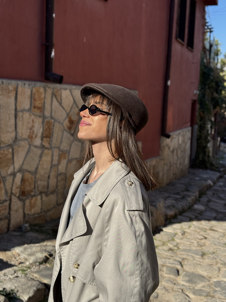 MAD FLAT wool cap in brown