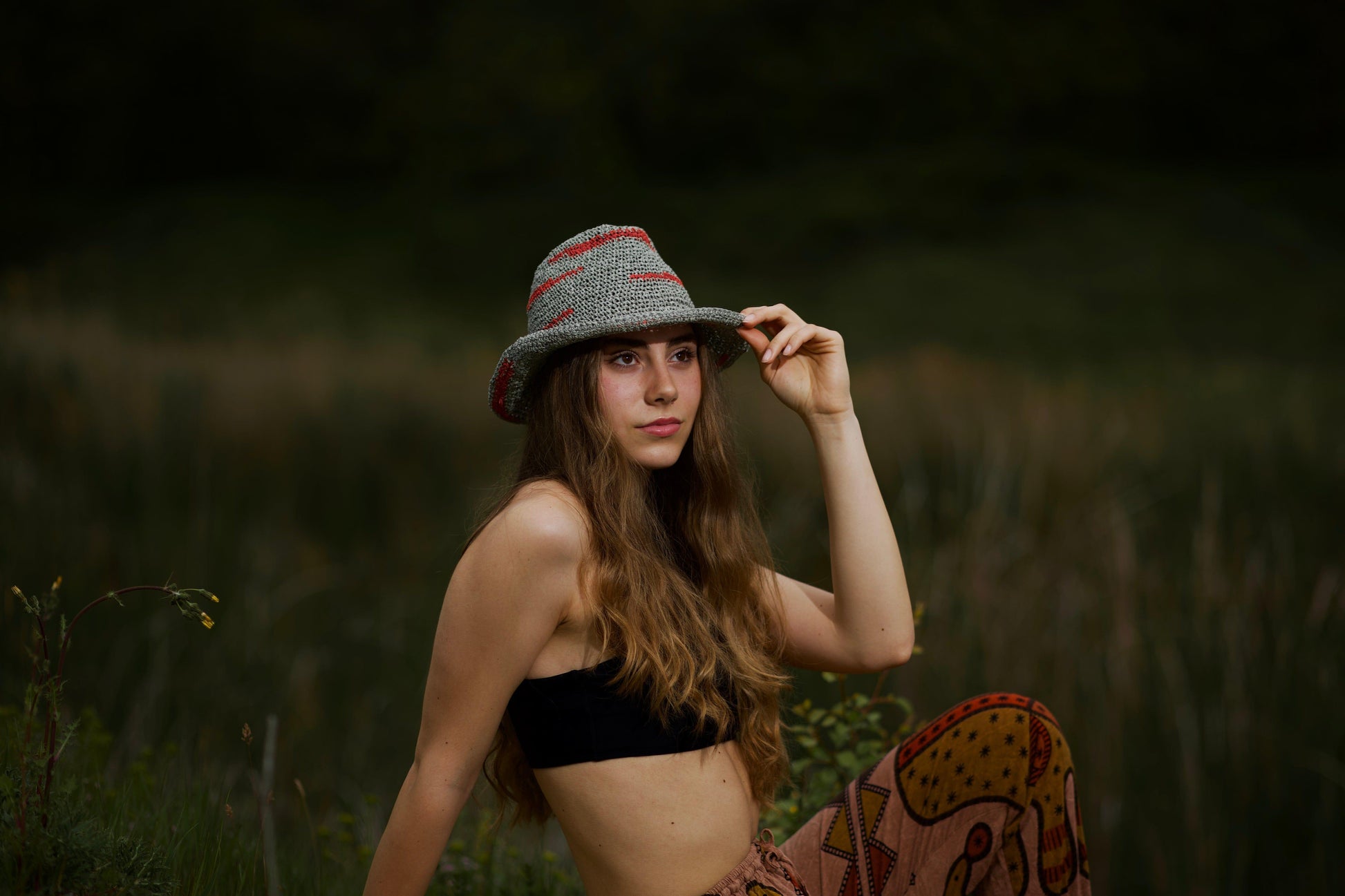 Плетена лятна шапка "Eucalyptus and Coral" madhatter