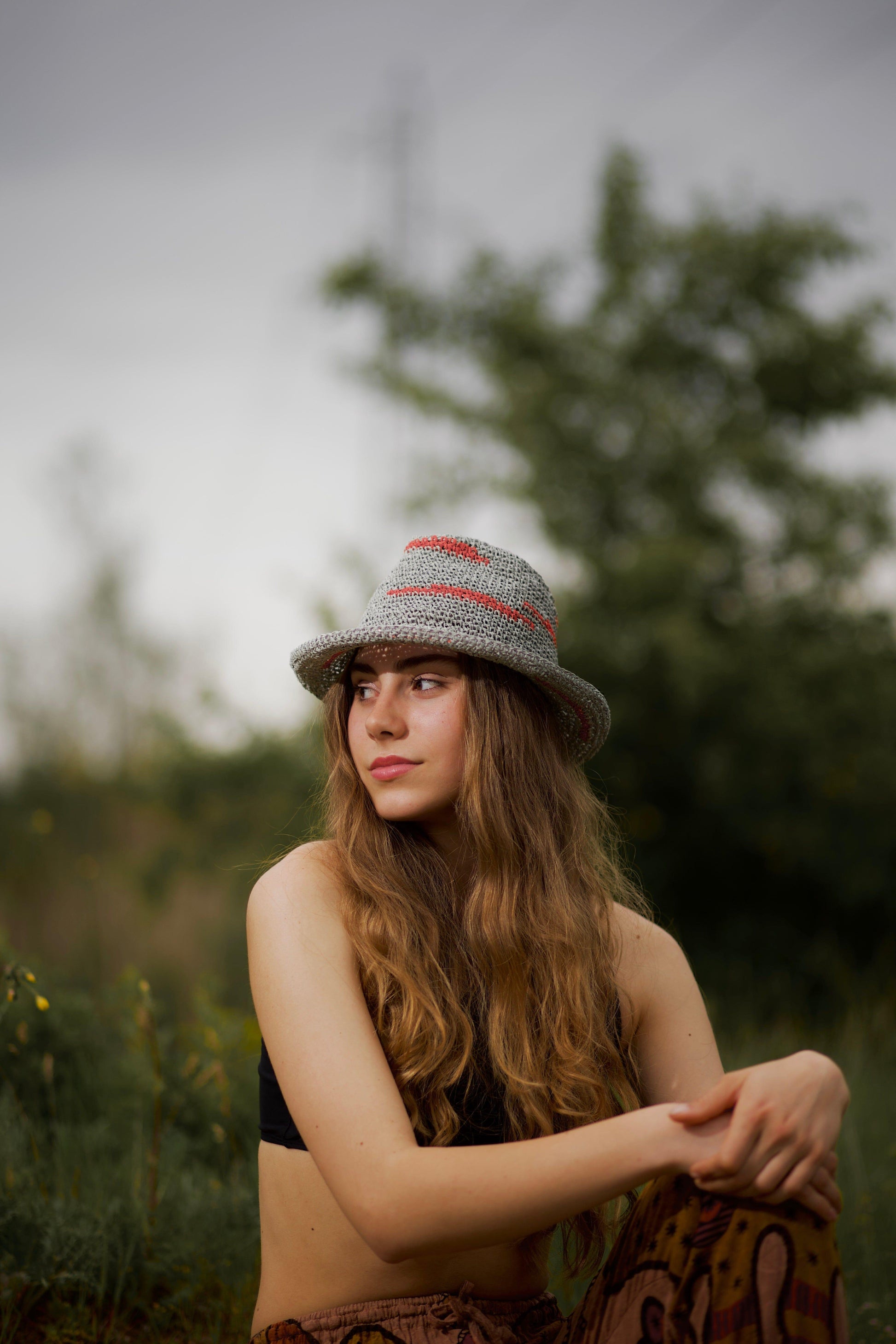 Плетена лятна шапка "Eucalyptus and Coral" madhatter