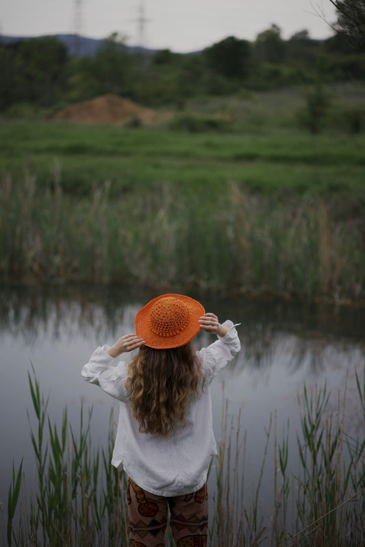 Плетена лятна шапка "Orange" madhatter