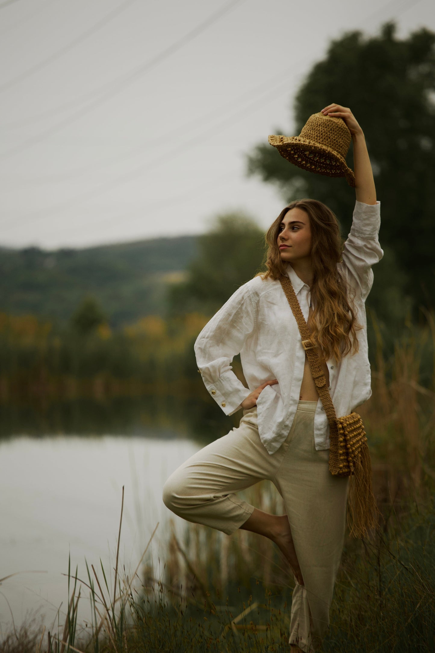 Ръчно изплетена шапка "Soft Wheat" madhatter