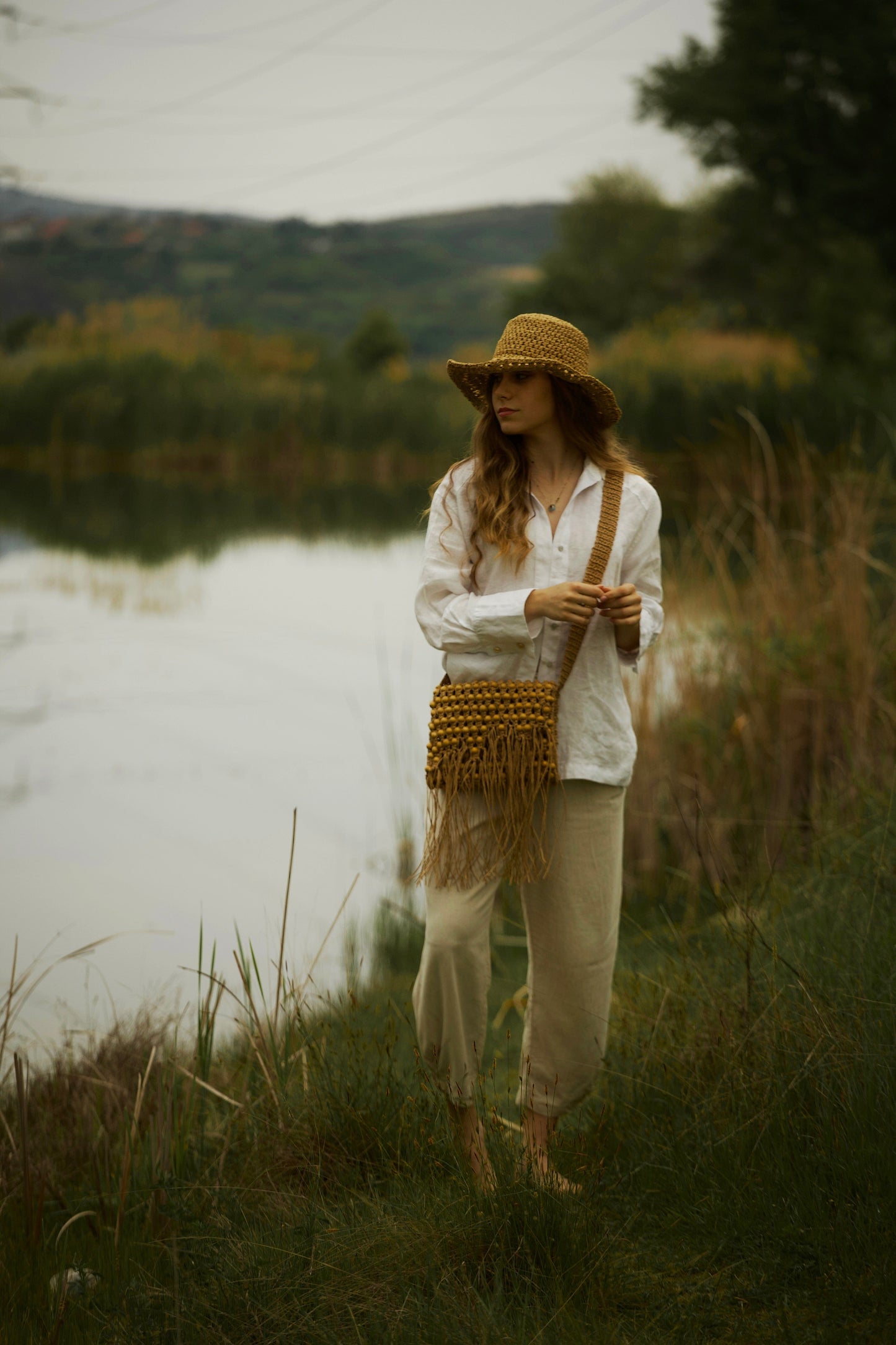 Ръчно изплетена шапка "Soft Wheat" madhatter