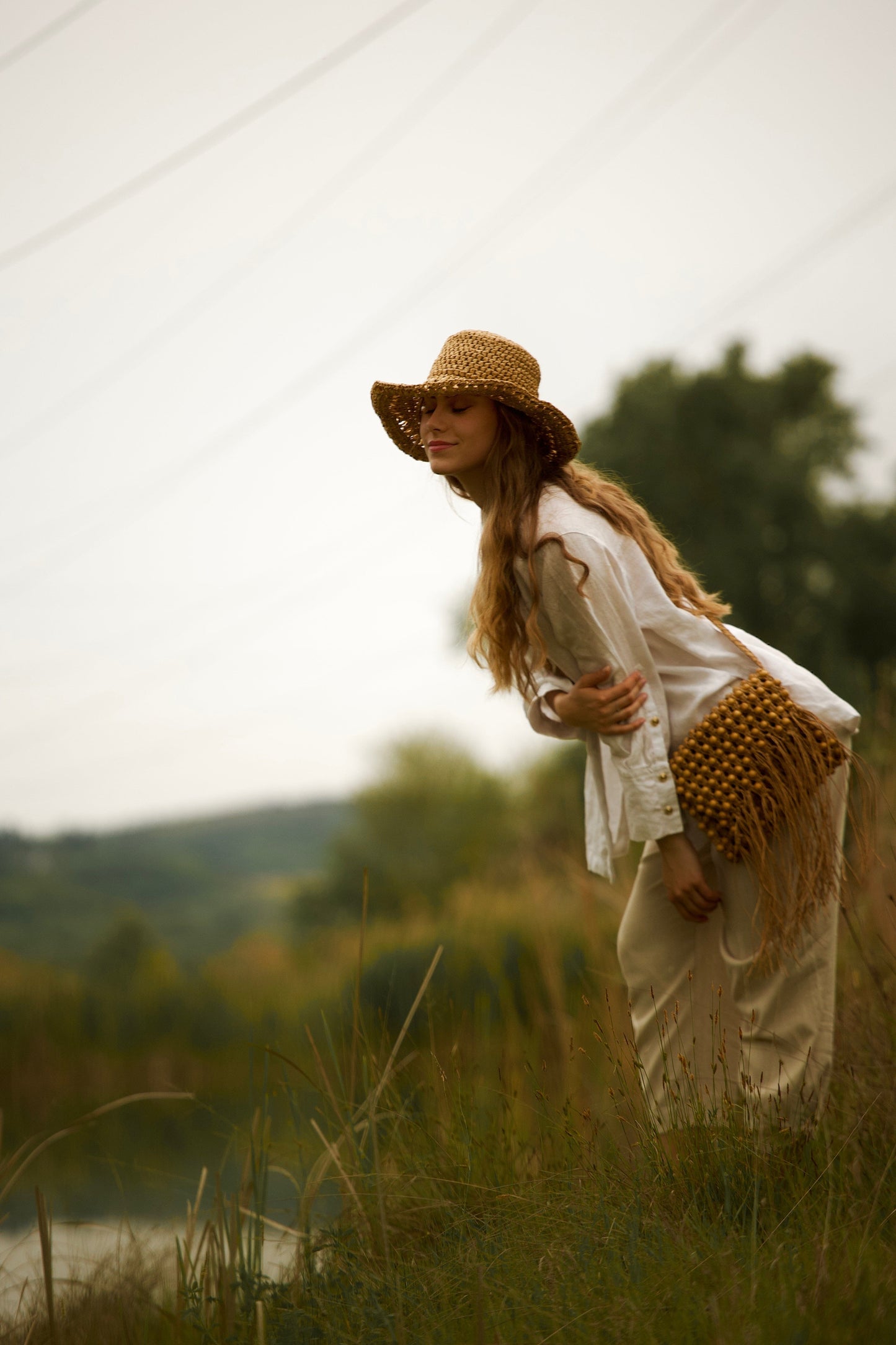 Ръчно изплетена шапка "Soft Wheat" madhatter