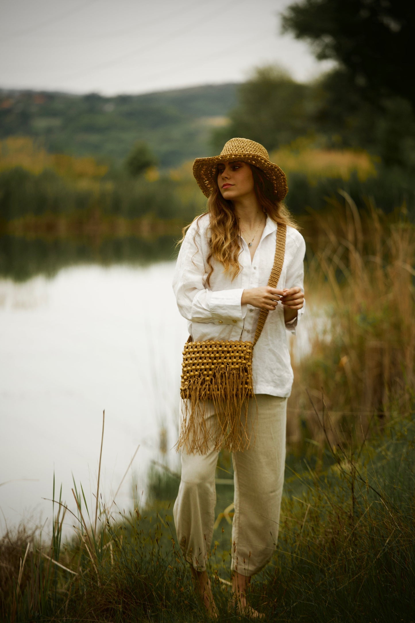 Ръчно изплетена шапка "Soft Wheat" madhatter