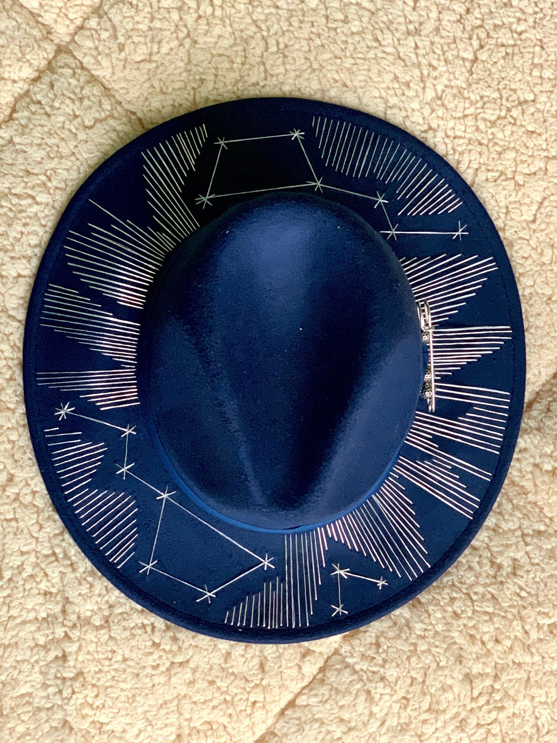 Шапка Федора "Consellations" Ludata Shapkarka синя сребърни шевове