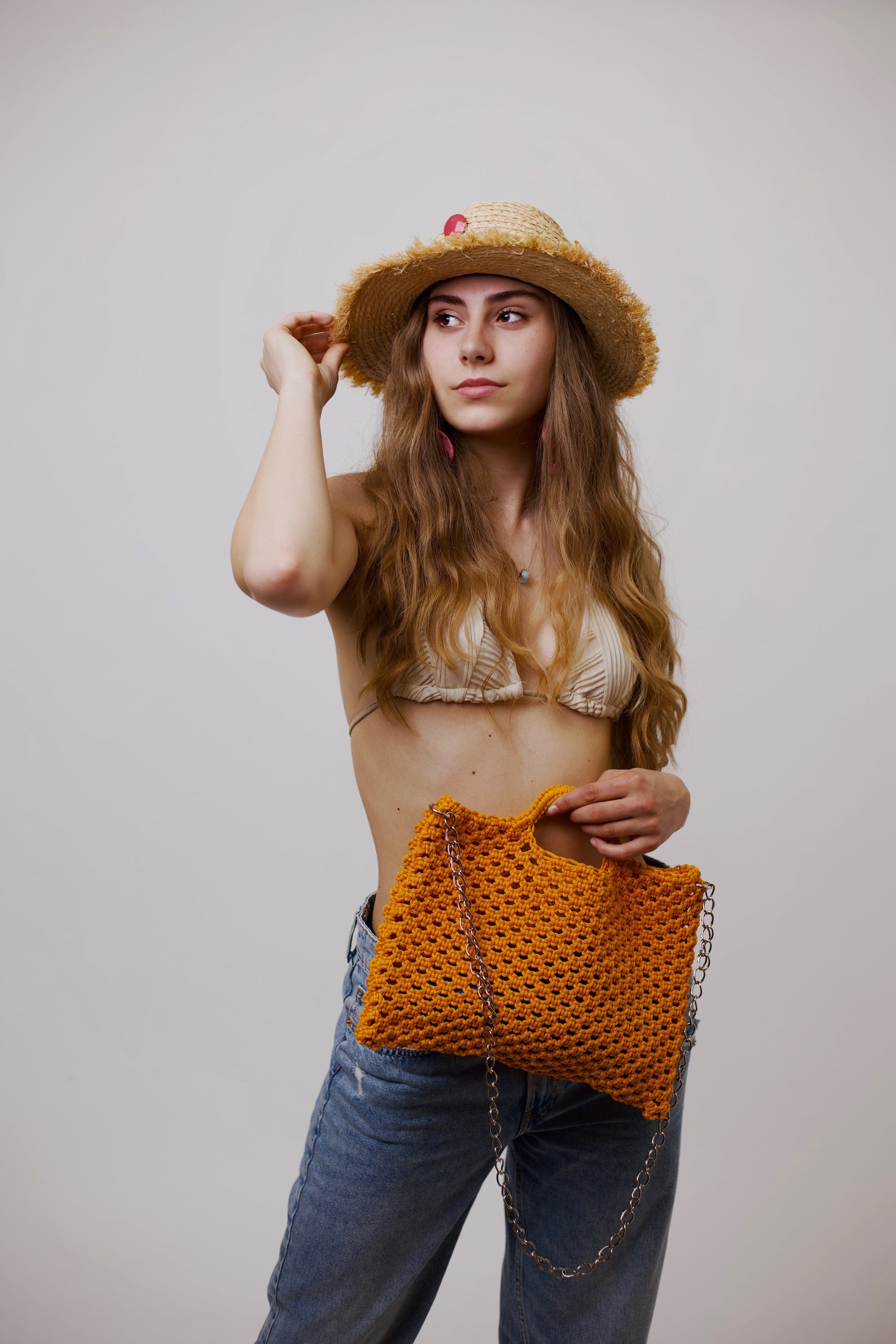 Сламена шапка "Colorful Buttons" madhatter