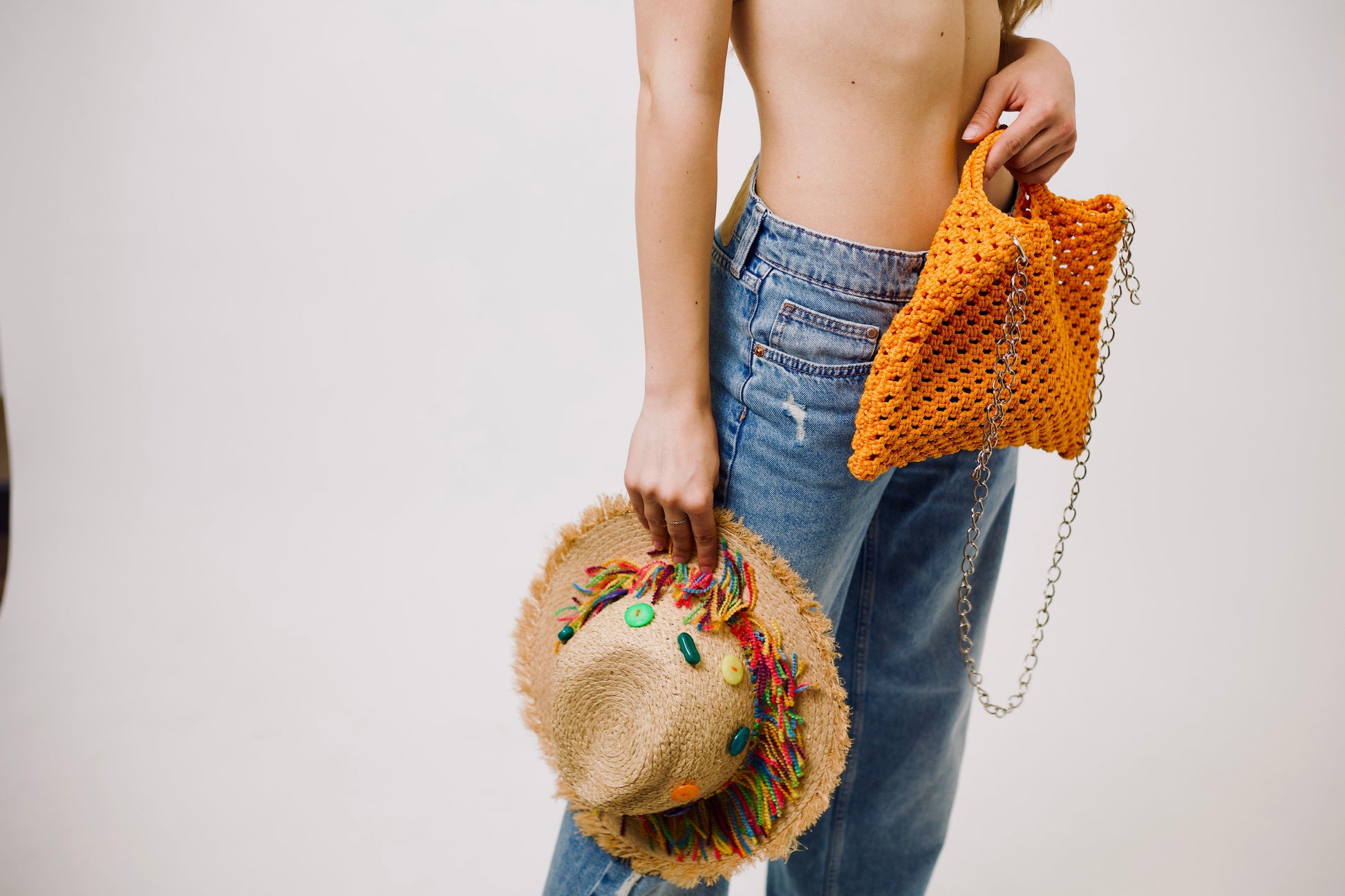 Сламена шапка "Colorful Buttons" madhatter