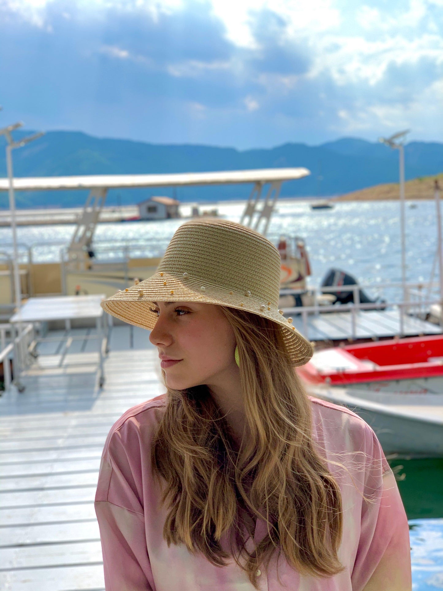 Сламена шапка "Pearls" madhatter