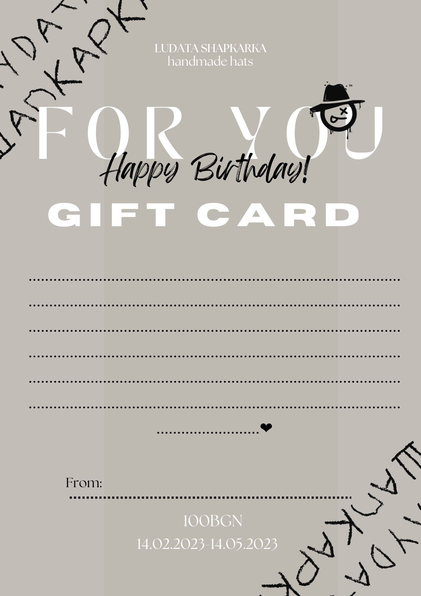 Gift Card madhatter 