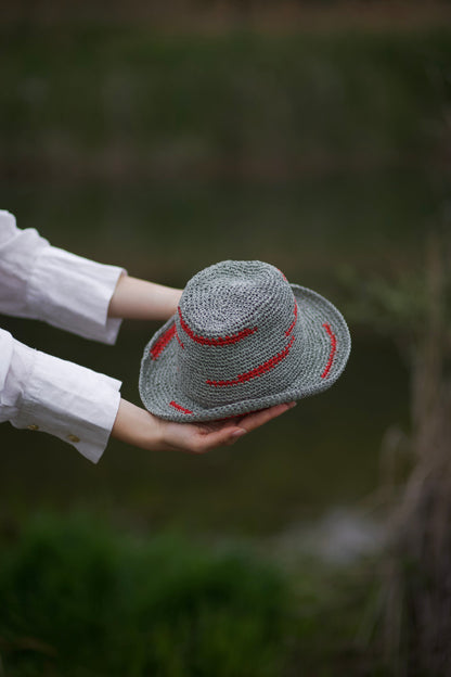 Плетена лятна шапка "Eucalyptus and Coral" madhatter 