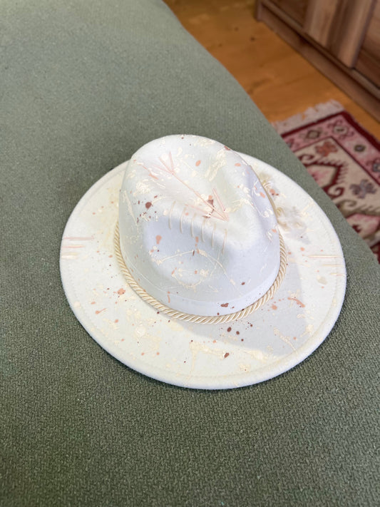 Шапка Федора "White Тenderness" Fedora madhatter